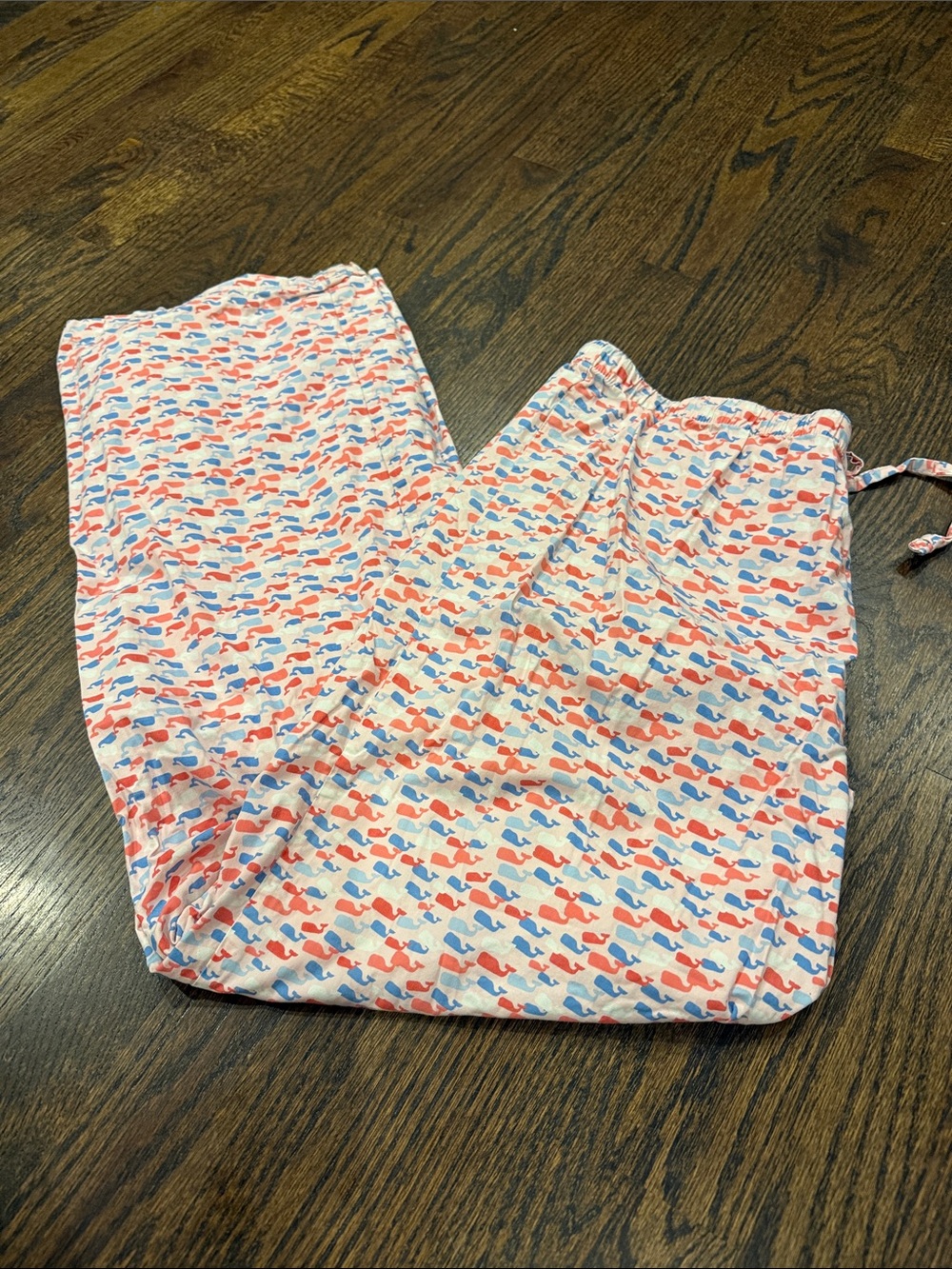 Woman’s large Pink & Blue Whale Print Pajama Pants whale 🐳